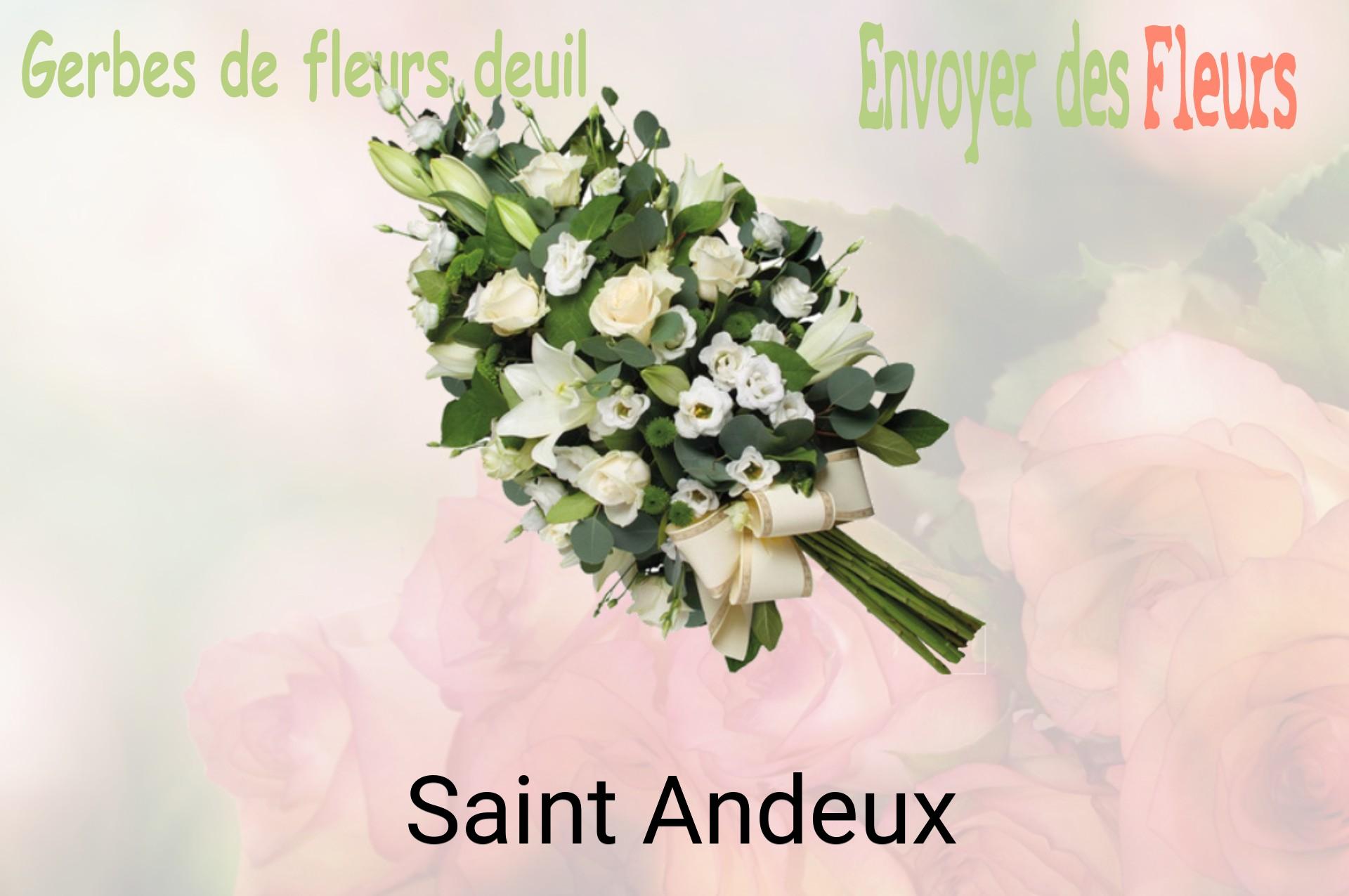 Gerbe de fleurs de deuil livrée à Saint-Andeux